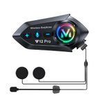TV, Audio-Video si Foto - Portabile audio - Casti audio - Casca Bluetooth Moto CerCip Y12 Pro, Intercom pentru 2 persoane, Autonomie 20 ore, Rezistenta la apa, Anulare zgomot - Infinity.ro