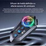 TV, Audio-Video si Foto - Portabile audio - Casti audio - Casca Bluetooth Moto CerCip Y12 Pro, Intercom pentru 2 persoane, Autonomie 20 ore, Rezistenta la apa, Anulare zgomot - Infinity.ro