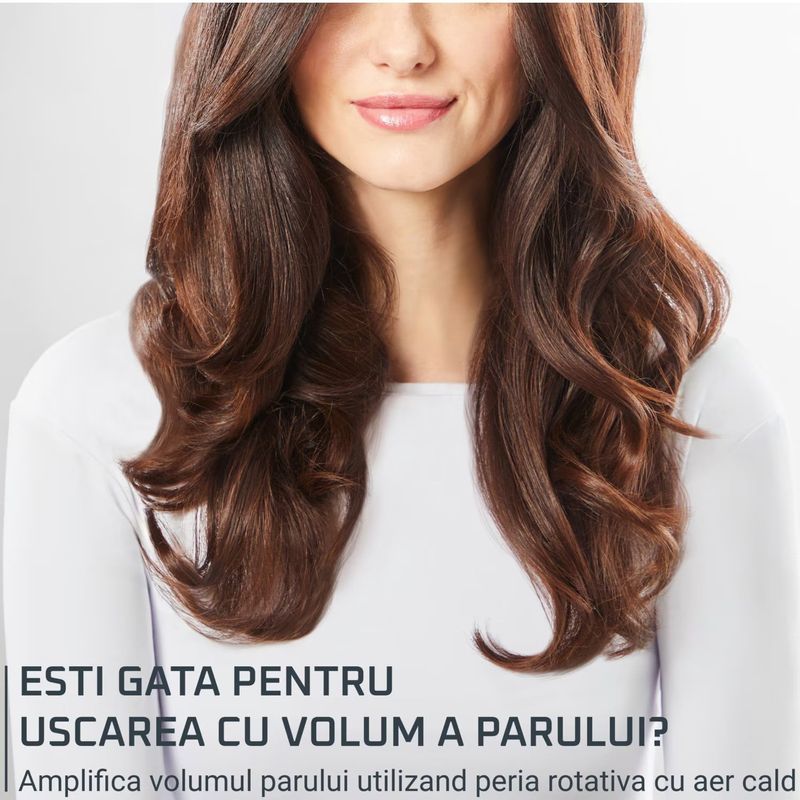 Ingrijire personala si Cosmetice - Aparate & accesorii ingrijire personala - Hair styling - Perii de par electrice - Perie rotativa cu aer cald Rowenta Brush Activ UB9530F0, 1000W, 2 trepte de viteza/temperatura, 2 perii rotative 40/50mm - Infinity.ro