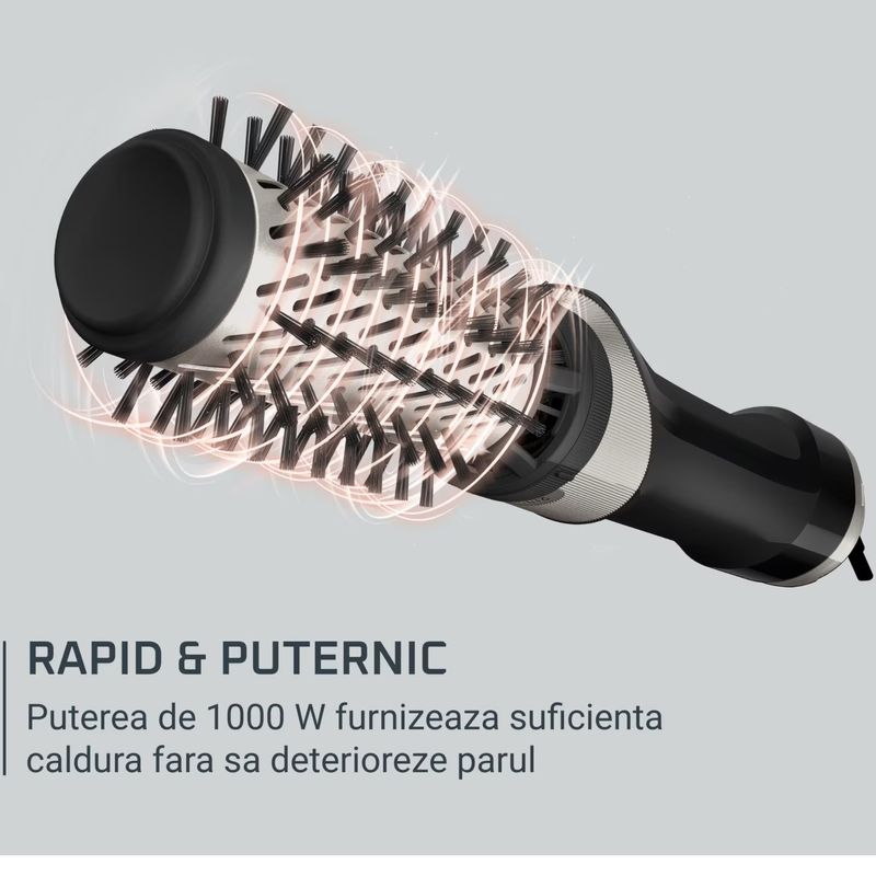 Ingrijire personala si Cosmetice - Aparate & accesorii ingrijire personala - Hair styling - Perii de par electrice - Perie rotativa cu aer cald Rowenta Brush Activ UB9530F0, 1000W, 2 trepte de viteza/temperatura, 2 perii rotative 40/50mm - Infinity.ro