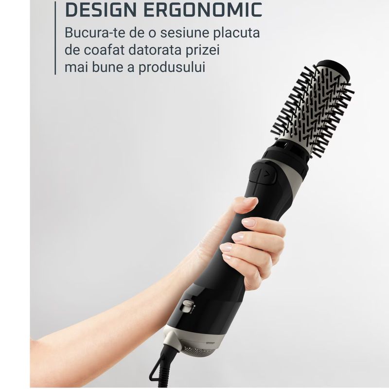 Ingrijire personala si Cosmetice - Aparate & accesorii ingrijire personala - Hair styling - Perii de par electrice - Perie rotativa cu aer cald Rowenta Brush Activ UB9530F0, 1000W, 2 trepte de viteza/temperatura, 2 perii rotative 40/50mm - Infinity.ro