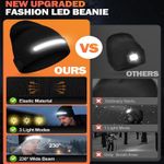 Fashion, accesorii si bijuterii - Barbati - Accesorii barbati - Caciuli si sepci barbati - Caciula cu lanterna LED, 40 cob LED, 140 lm, incarcare usb-c, baterie 750 mah, 3 moduri de iluminare, culoare negra - Infinity.ro