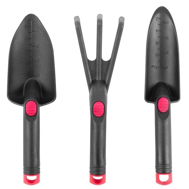 Casa si Gradina - Gradinarit si plante - Unelte gradinarit - Accesorii pentru unelte gradinarit - Set unelte de gradinarit GS989, 3 piese, plastic rezistent, 2 lopeti mici si afanator pamant - Infinity.ro
