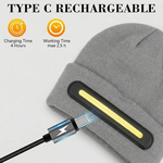 Fashion, accesorii si bijuterii - Barbati - Accesorii barbati - Caciuli si sepci barbati - Caciula cu lanterna LED, 40 cob LED, 140 lm, incarcare usb-c, baterie 750 mah, 3 moduri de iluminare, culoare gri - Infinity.ro