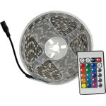 Casa si Gradina - Corpuri si surse de iluminat - Benzi LED - Banda led 5050 RGB cu telecomanda, 5 m, 18W, 60 led/m, 360 lm intensitate reglabila, 5 moduri iluminare, IP65, alimentare 230V, autoadeziva - Infinity.ro