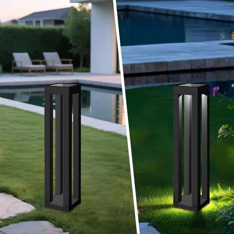 Casa si Gradina - Corpuri si surse de iluminat - Iluminat exterior - Lampi solare - Lampa solara gradina LED, inaltime 35/46 cm iluminare automata lumina alba calda alimentare solara exterior, acumulator 500 mAh - Infinity.ro