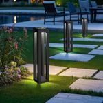 Casa si Gradina - Corpuri si surse de iluminat - Iluminat exterior - Lampi solare - Lampa solara gradina LED, inaltime 35/46 cm iluminare automata lumina alba calda alimentare solara exterior, acumulator 500 mAh - Infinity.ro