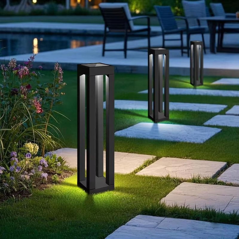 Casa si Gradina - Corpuri si surse de iluminat - Iluminat exterior - Lampi solare - Lampa solara gradina LED, inaltime 35/46 cm iluminare automata lumina alba calda alimentare solara exterior, acumulator 500 mAh - Infinity.ro
