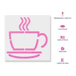Casa si Gradina - Decoratiuni - DIY - Sabloane decorative pereti - Sablon Perete vopsire, tencuiala 0.7mm Coffee Cup Refolosibil, model MXSP7214, 300 x 300 mm, 0.70mm - Infinity.ro