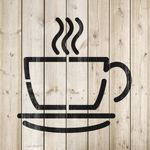 Casa si Gradina - Decoratiuni - DIY - Sabloane decorative pereti - Sablon Perete vopsire, tencuiala 0.7mm Coffee Cup Refolosibil, model MXSP7214, 300 x 300 mm, 0.70mm - Infinity.ro