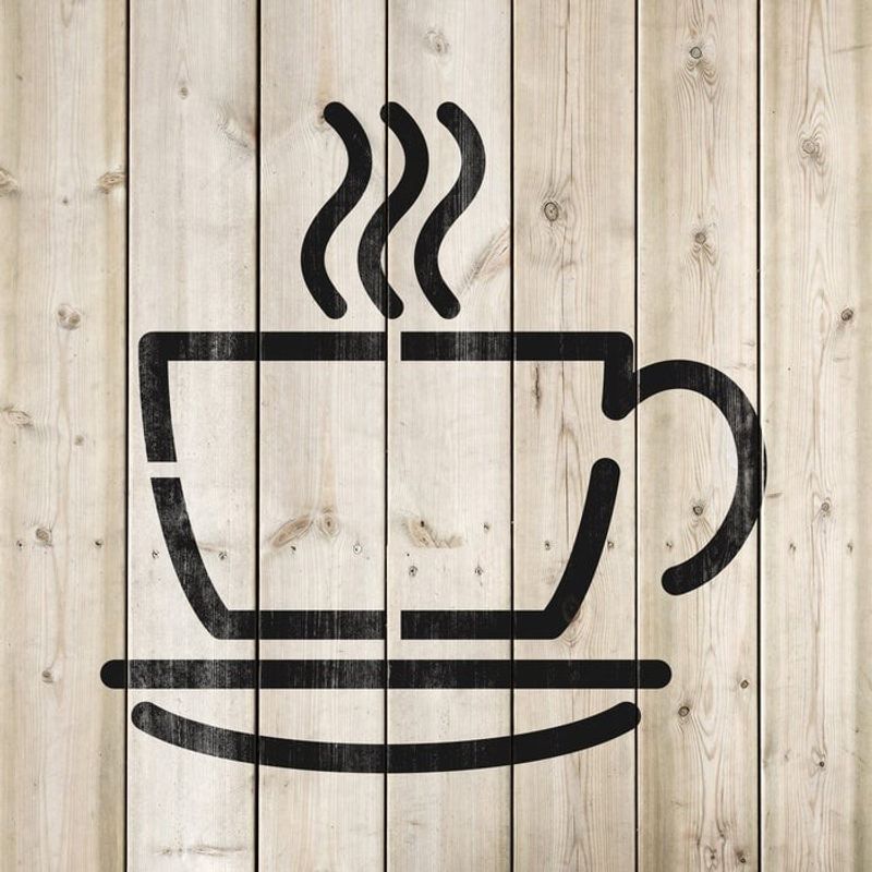 Casa si Gradina - Decoratiuni - DIY - Sabloane decorative pereti - Sablon Perete vopsire, tencuiala 0.7mm Coffee Cup Refolosibil, model MXSP7214, 300 x 300 mm, 0.70mm - Infinity.ro