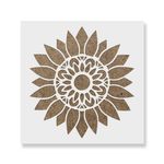 Casa si Gradina - Decoratiuni - DIY - Sabloane decorative pereti - Sablon Perete vopsire, tencuiala 0.7mm Mandala Sunflower Stencil Refolosibil, model MXSP7175, 100 x 100 mm - Infinity.ro