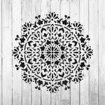 Casa si Gradina - Decoratiuni - DIY - Sabloane decorative pereti - Sablon Perete vopsire, tencuiala 0.7mm Bliss Mandala Refolosibil, model MXSP7147, 800 x 800 mm - Infinity.ro
