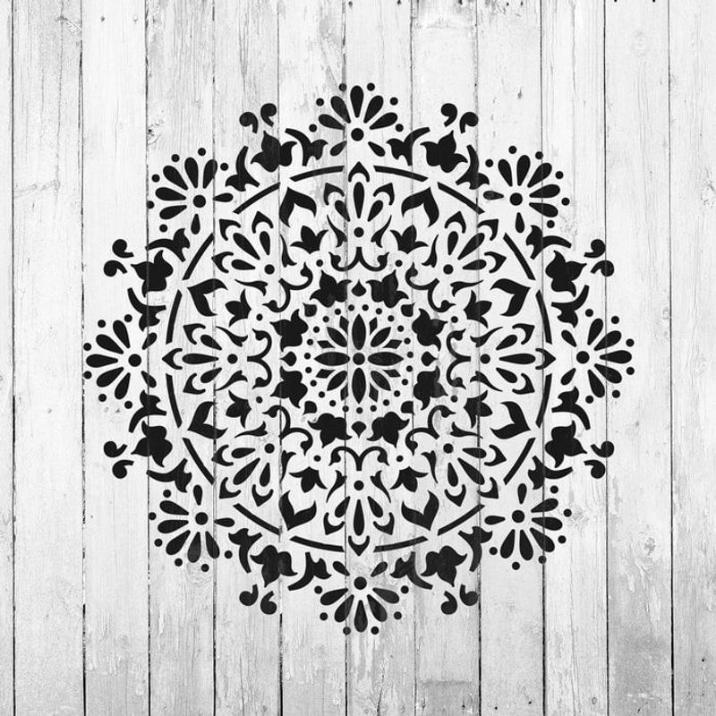 Casa si Gradina - Decoratiuni - DIY - Sabloane decorative pereti - Sablon Perete vopsire, tencuiala 0.7mm Bliss Mandala Refolosibil, model MXSP7147, 800 x 800 mm - Infinity.ro