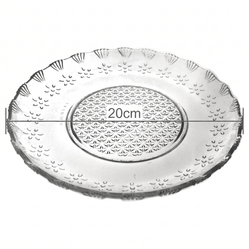 Casa si Gradina - Bucatarie si vesela - Vesela si tacamuri - Farfurii si boluri - Set 6 farfurii intinse din sticla MADGENIX, diametru 20 cm, pentru servire desert, prajituri sau aperitiv - Infinity.ro
