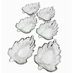Casa si Gradina - Bucatarie si vesela - Vesela si tacamuri - Farfurii si boluri - Set 6 boluri din sticla transparenta model frunza Verona pentru desert, inghetata si snacks MADGENIX - Infinity.ro