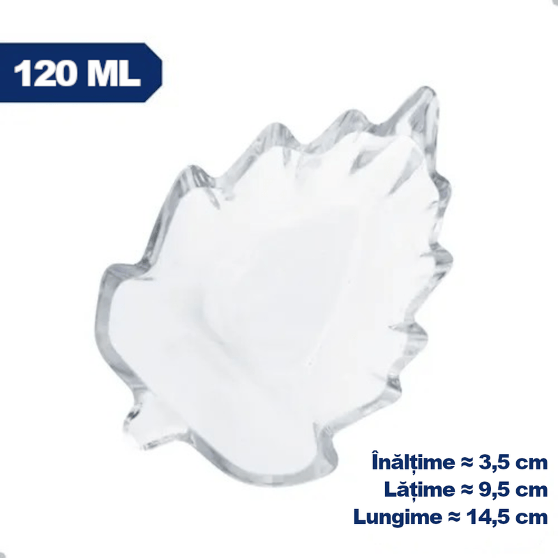 Casa si Gradina - Bucatarie si vesela - Vesela si tacamuri - Farfurii si boluri - Set 6 boluri din sticla transparenta model frunza Verona pentru desert, inghetata si snacks MADGENIX - Infinity.ro