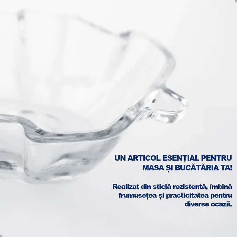 Casa si Gradina - Bucatarie si vesela - Vesela si tacamuri - Farfurii si boluri - Set 6 boluri din sticla transparenta model frunza Verona pentru desert, inghetata si snacks MADGENIX - Infinity.ro