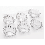 Casa si Gradina - Bucatarie si vesela - Vesela si tacamuri - Farfurii si boluri - Set 6 boluri din sticla transparenta model frunza Verona pentru desert, inghetata si snacks MADGENIX - Infinity.ro