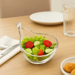 Casa si Gradina - Bucatarie si vesela - Vesela si tacamuri - Farfurii si boluri - Set 6 boluri din sticla transparenta in forma de para cu maner pentru servire salata de fructe, sosuri, snacks, aperitive si dulciuri 170ml MADGENIX - Infinity.ro