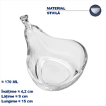 Casa si Gradina - Bucatarie si vesela - Vesela si tacamuri - Farfurii si boluri - Set 6 boluri din sticla transparenta in forma de para cu maner pentru servire salata de fructe, sosuri, snacks, aperitive si dulciuri 170ml MADGENIX - Infinity.ro