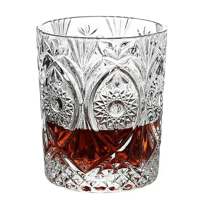 Casa si Gradina - Bucatarie si vesela - Cani si pahare - Pahare - Set 6 pahare din sticla transparenta sculptata tip tumbler bar cocktail pentru bauturi si whiskey 225ml MADGENIX - Infinity.ro