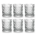 Casa si Gradina - Bucatarie si vesela - Cani si pahare - Pahare - Set 6 pahare din sticla transparenta sculptata tip tumbler bar cocktail pentru bauturi si whiskey 225ml MADGENIX - Infinity.ro
