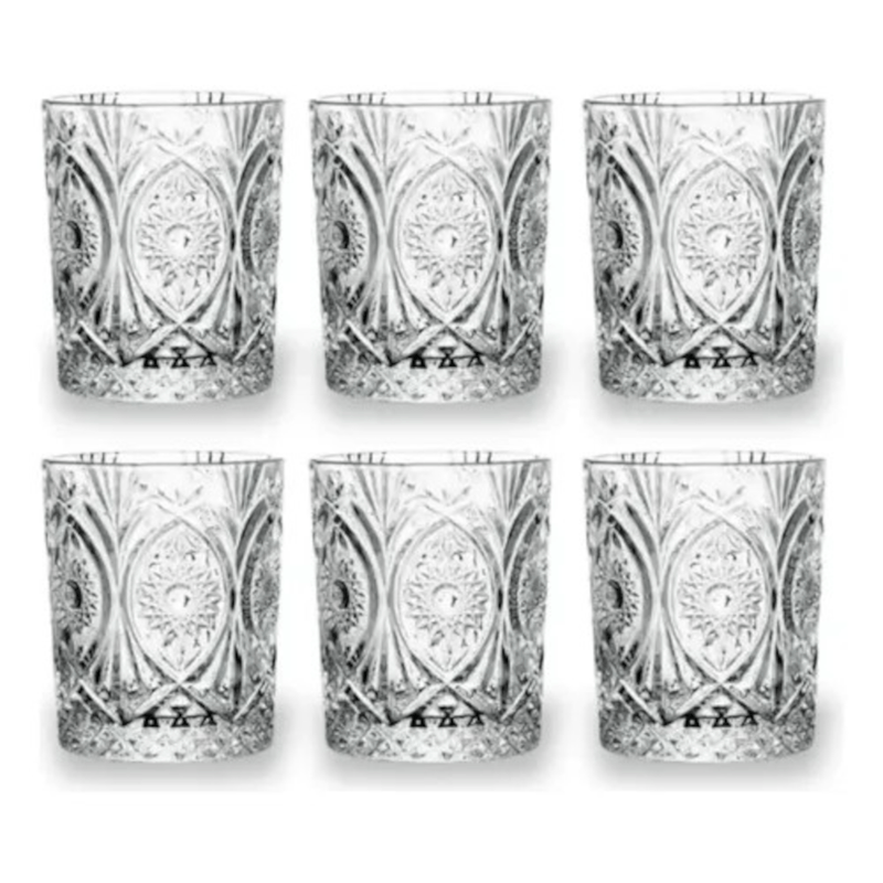 Casa si Gradina - Bucatarie si vesela - Cani si pahare - Pahare - Set 6 pahare din sticla transparenta sculptata tip tumbler bar cocktail pentru bauturi si whiskey 225ml MADGENIX - Infinity.ro