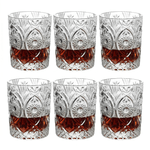 Casa si Gradina - Bucatarie si vesela - Cani si pahare - Pahare - Set 6 pahare din sticla transparenta sculptata tip tumbler bar cocktail pentru bauturi si whiskey 225ml MADGENIX - Infinity.ro