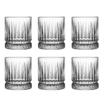 Casa si Gradina - Bucatarie si vesela - Cani si pahare - Pahare - Set 6 pahare whiskey 250ml din sticla transparenta MADGENIX, design cu dungi verticale in relief, pahare elegante tip tumbler pentru bauturi fine, cocktail si apa - Infinity.ro