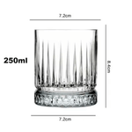 Casa si Gradina - Bucatarie si vesela - Cani si pahare - Pahare - Set 6 pahare whiskey 250ml din sticla transparenta MADGENIX, design cu dungi verticale in relief, pahare elegante tip tumbler pentru bauturi fine, cocktail si apa - Infinity.ro