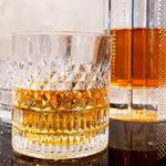 Casa si Gradina - Bucatarie si vesela - Cani si pahare - Pahare - Set 6 pahare cristal MADGENIX Noble 215ml pentru whisky si bourbon, design elegant cu taieturi geometrice in relief, pahare tip tumbler joase ideal cadou - Infinity.ro