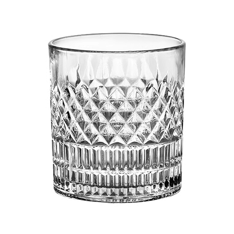 Casa si Gradina - Bucatarie si vesela - Cani si pahare - Pahare - Set 6 pahare cristal MADGENIX Noble 215ml pentru whisky si bourbon, design elegant cu taieturi geometrice in relief, pahare tip tumbler joase ideal cadou - Infinity.ro