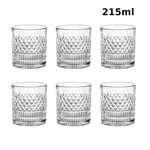 Casa si Gradina - Bucatarie si vesela - Cani si pahare - Pahare - Set 6 pahare cristal MADGENIX Noble 215ml pentru whisky si bourbon, design elegant cu taieturi geometrice in relief, pahare tip tumbler joase ideal cadou - Infinity.ro