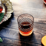 Casa si Gradina - Bucatarie si vesela - Cani si pahare - Pahare - Set 6 pahare cristal MADGENIX Noble 215ml pentru whisky si bourbon, design elegant cu taieturi geometrice in relief, pahare tip tumbler joase ideal cadou - Infinity.ro