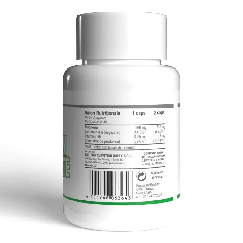 Ingrijire personala si Cosmetice - Sanatate si wellness - Suplimente alimentare - Vitamine si minerale - Magnesium Bisglycinate, 60 capsule - Infinity.ro