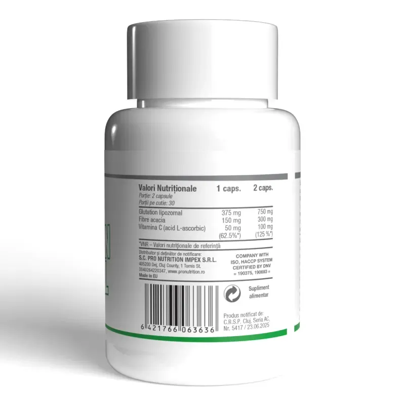 Ingrijire personala si Cosmetice - Sanatate si wellness - Suplimente alimentare - Vitamine si minerale - Glutathion Liposomal, 60 capsule - Infinity.ro