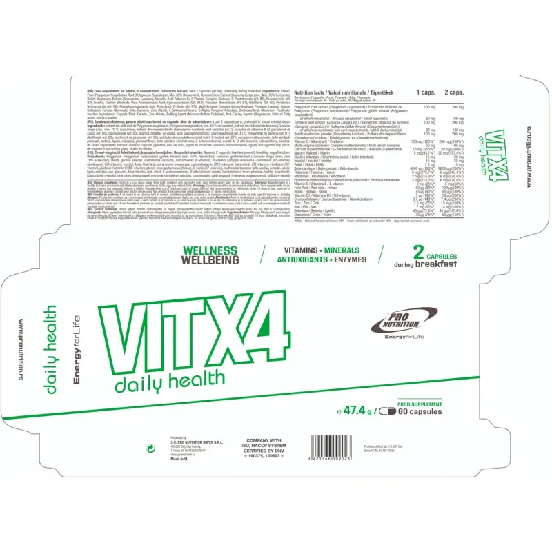 Ingrijire personala si Cosmetice - Sanatate si wellness - Suplimente alimentare - Vitamine si minerale - Complex Vitamine si Minerale, VIT-X4 - Infinity.ro
