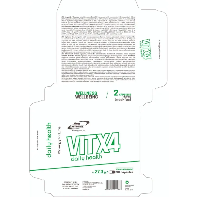 Ingrijire personala si Cosmetice - Sanatate si wellness - Suplimente alimentare - Vitamine si minerale - Complex Vitamine si Minerale, VIT-X4 - Infinity.ro