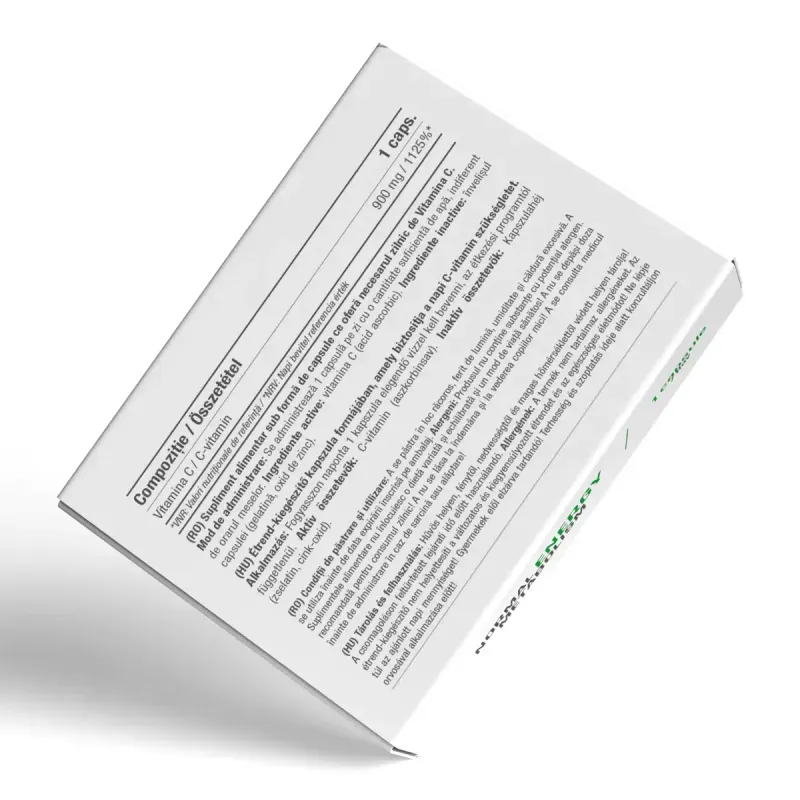 Ingrijire personala si Cosmetice - Sanatate si wellness - Suplimente alimentare - Vitamine si minerale - VIT-C, Continut de 900mg Vitamina C pe capsula, 30 capsule - Infinity.ro