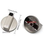 Electronice si Electrocasnice - Aragazuri, cuptoare si hote - Accesorii aragazuri, cuptoare si hote - Accesorii aragazuri - Set 4 butoane pentru aragaz/cuptor, Zinc, 6 mm, Argintiu/Negru - Infinity.ro