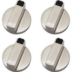 Electronice si Electrocasnice - Aragazuri, cuptoare si hote - Accesorii aragazuri, cuptoare si hote - Accesorii aragazuri - Set 4 butoane pentru aragaz/cuptor, Zinc, 6 mm, Argintiu/Negru - Infinity.ro