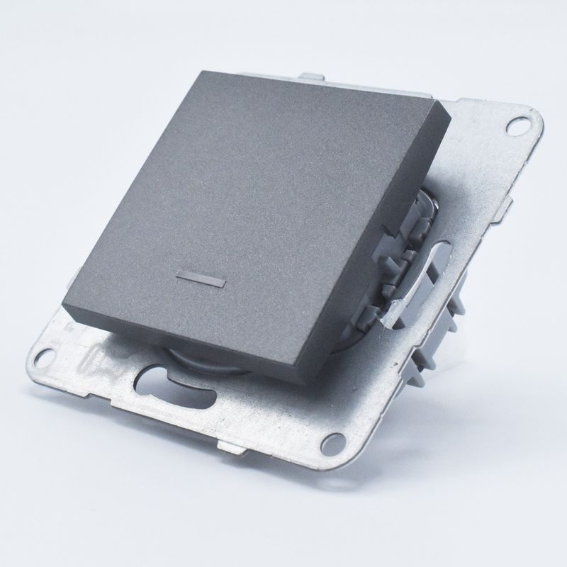 Casa si Gradina - Electrice - Distributie electrica si comanda - Intrerupatoare - Intrerupator simplu cu led, 10A, IP20, Grafit, Panasonic Arkedia Slim/Karre Plus Plus - Infinity.ro
