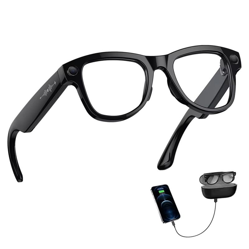 Fashion, accesorii si bijuterii - Barbati - Accesorii barbati - Ochelari de soare barbati - Ochelari Inteligenti AI GBV Logic cu husa de incarcare, Camera Sony 8MP, Lentile Fotocromatice, Husa Power Bank 3600mAh - Infinity.ro