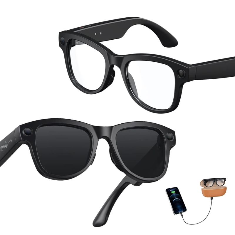 Fashion, accesorii si bijuterii - Barbati - Accesorii barbati - Ochelari de soare barbati - Ochelari Inteligenti AI GBV Logic cu husa de incarcare, Camera Sony 8MP, Lentile Fotocromatice, Husa Power Bank 3600mAh - Infinity.ro