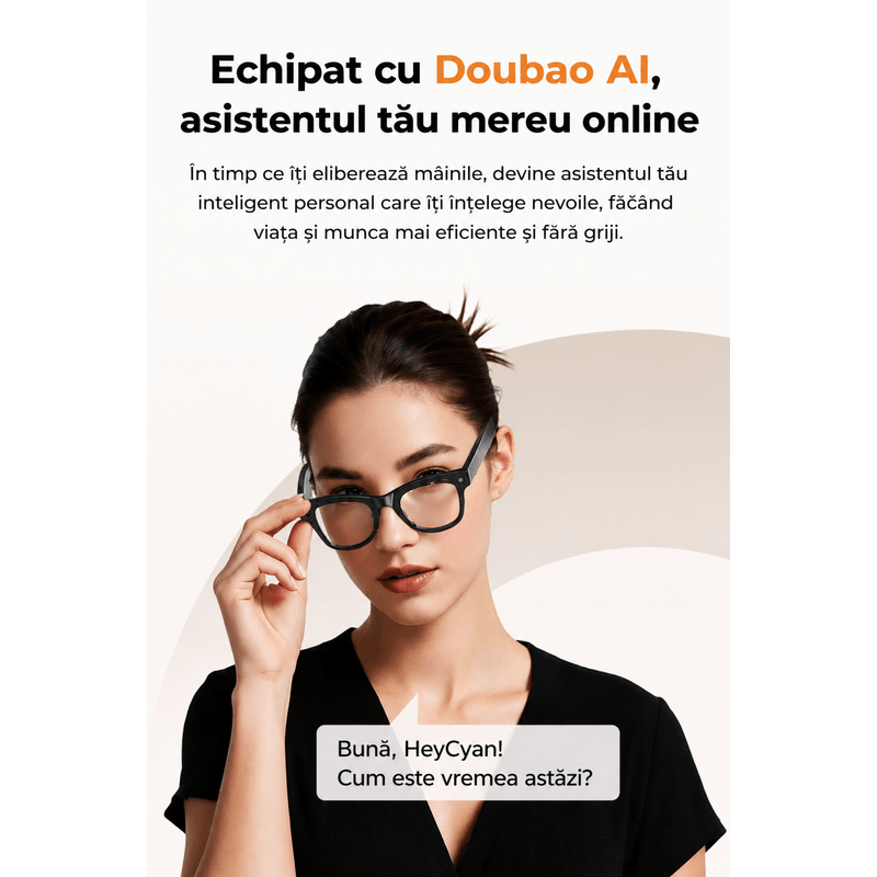 Fashion, accesorii si bijuterii - Barbati - Accesorii barbati - Ochelari de soare barbati - Ochelari Inteligenti AI GBV Logic cu husa de incarcare, Camera Sony 8MP, Lentile Fotocromatice, Husa Power Bank 3600mAh - Infinity.ro