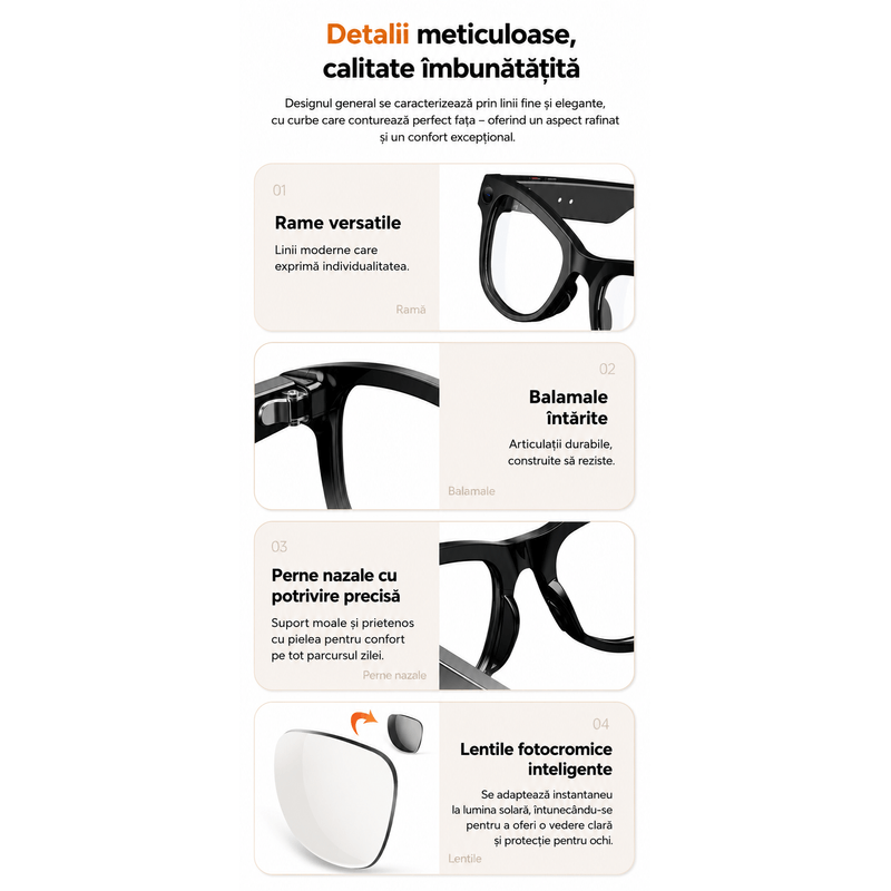 Fashion, accesorii si bijuterii - Barbati - Accesorii barbati - Ochelari de soare barbati - Ochelari Inteligenti AI GBV Logic cu husa de incarcare, Camera Sony 8MP, Lentile Fotocromatice, Husa Power Bank 3600mAh - Infinity.ro