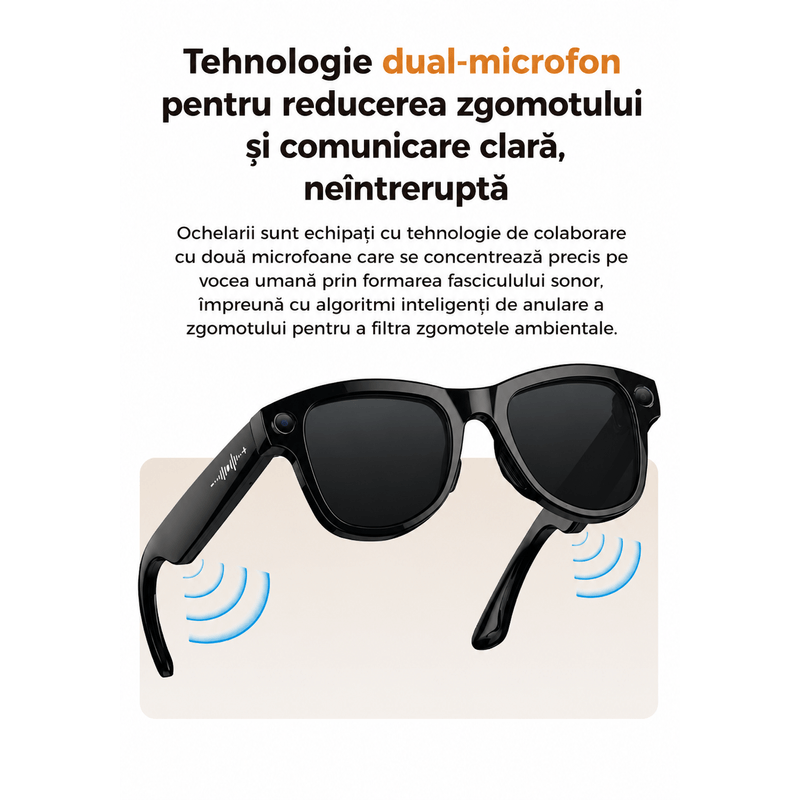 Fashion, accesorii si bijuterii - Barbati - Accesorii barbati - Ochelari de soare barbati - Ochelari Inteligenti AI GBV Logic cu husa de incarcare, Camera Sony 8MP, Lentile Fotocromatice, Husa Power Bank 3600mAh - Infinity.ro