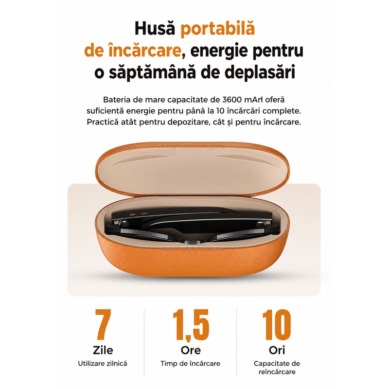 Fashion, accesorii si bijuterii - Barbati - Accesorii barbati - Ochelari de soare barbati - Ochelari Inteligenti AI GBV Logic cu husa de incarcare, Camera Sony 8MP, Lentile Fotocromatice, Husa Power Bank 3600mAh - Infinity.ro