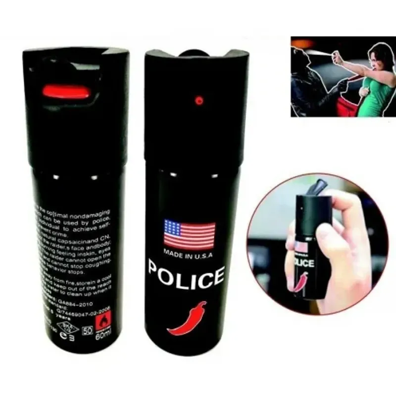 Sport si Outdoor - Sporturi de contact - Produse autoaparare - Set doua bastoane telescopice pliabile si spray paralizant chili DEPOX®, 64 cm/ 65 cm/ 60 ml , argintiu/negru - Infinity.ro